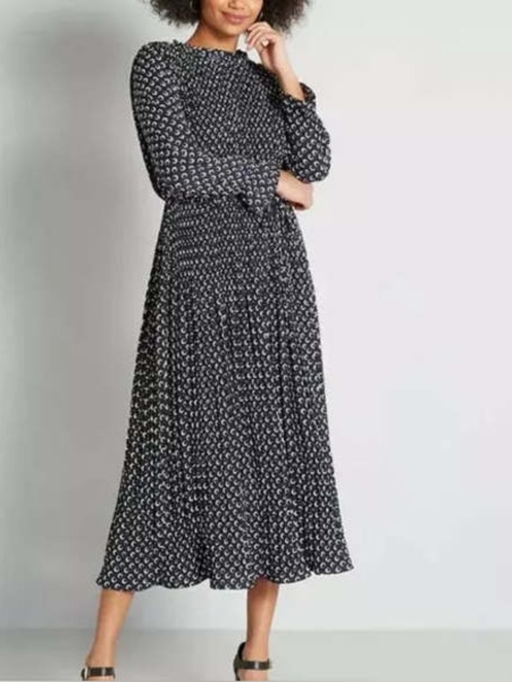 SAINT GERALDINE Moonphase dress in navy & white / size Small